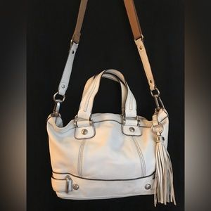 SALE❣️ Original B Makowsky White Leather Convertible Satchel